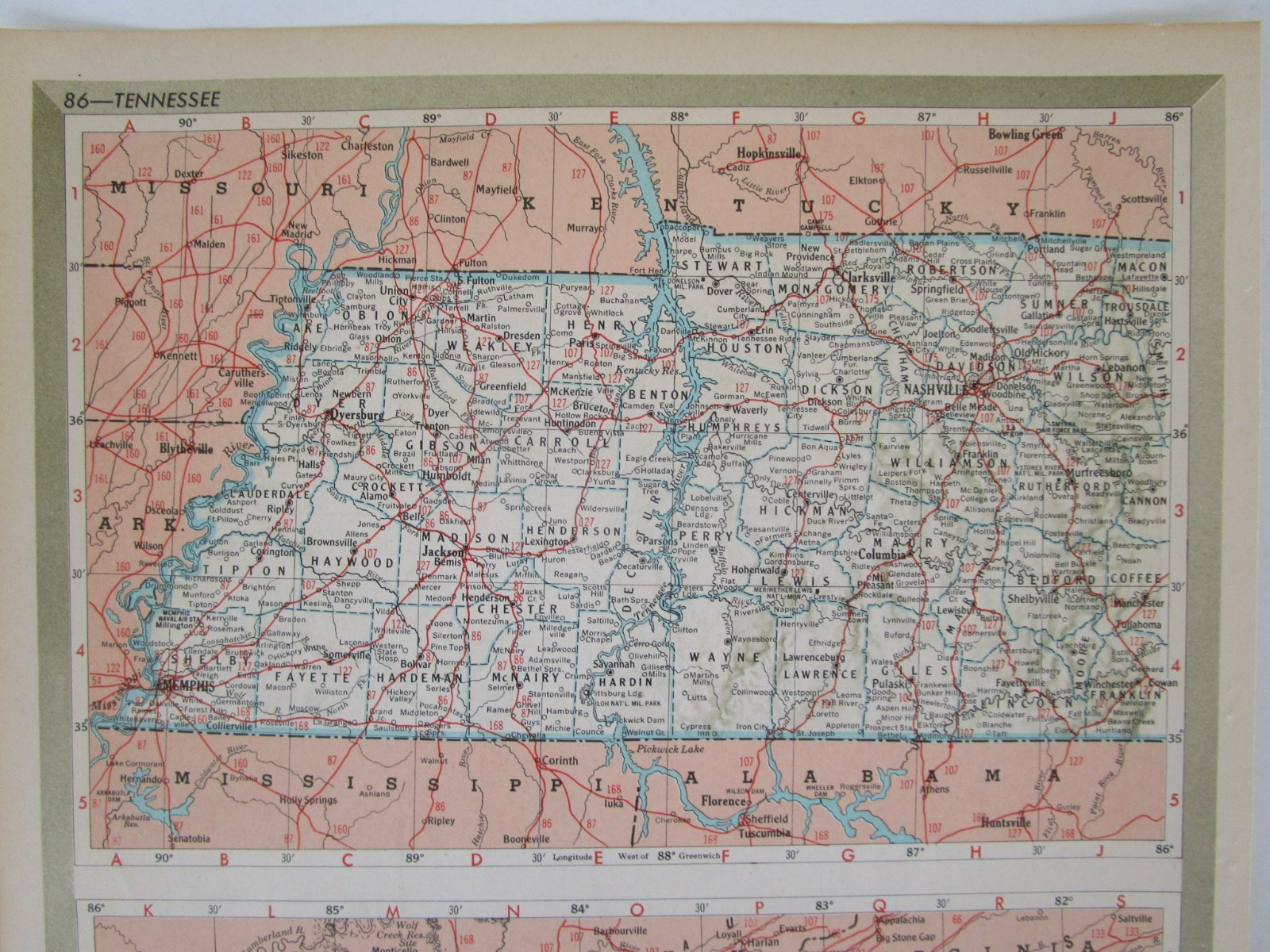 SD TN Vtg 1950 SOUTH DAKOTA RAILROAD Map. CB&Q, C&NW, SOO, GN, IC or TENNESSEE