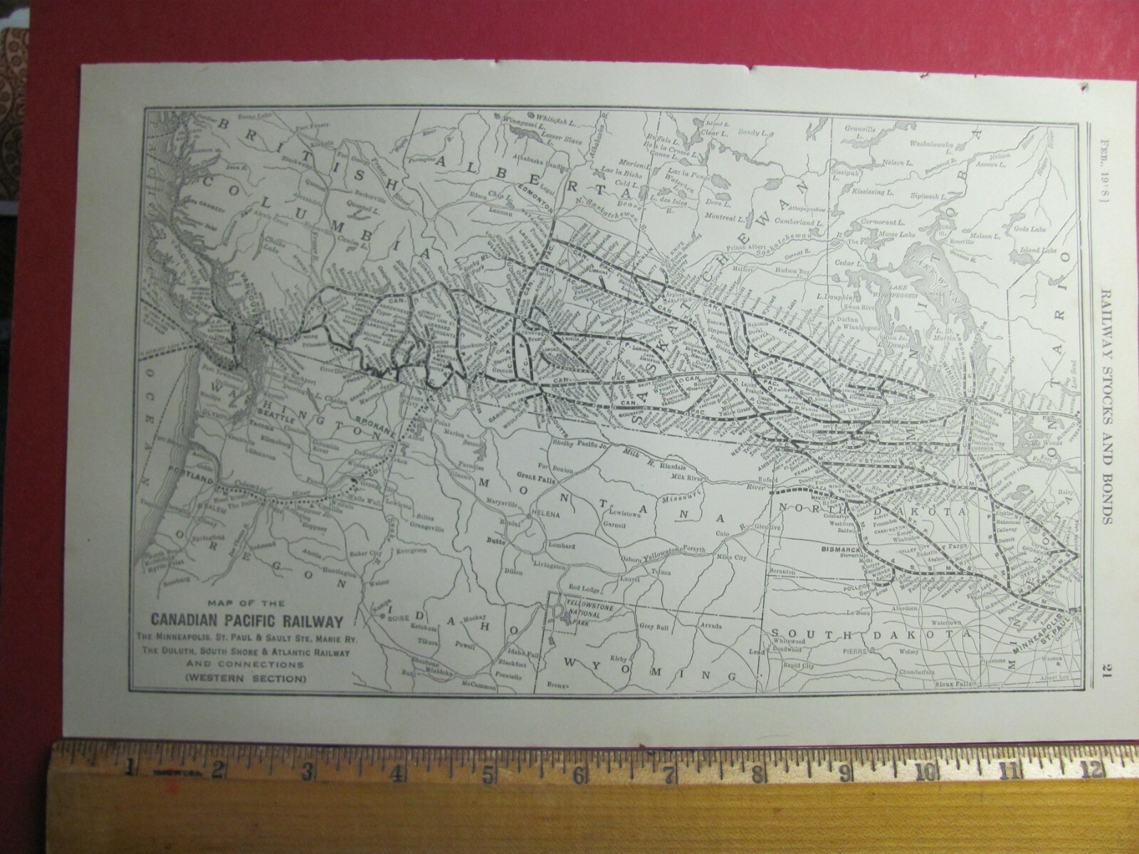 1918 CANADIAN PACIFIC RAILROAD WESTERN SYSTEM MAP CP RR CANADIAN HISTORY