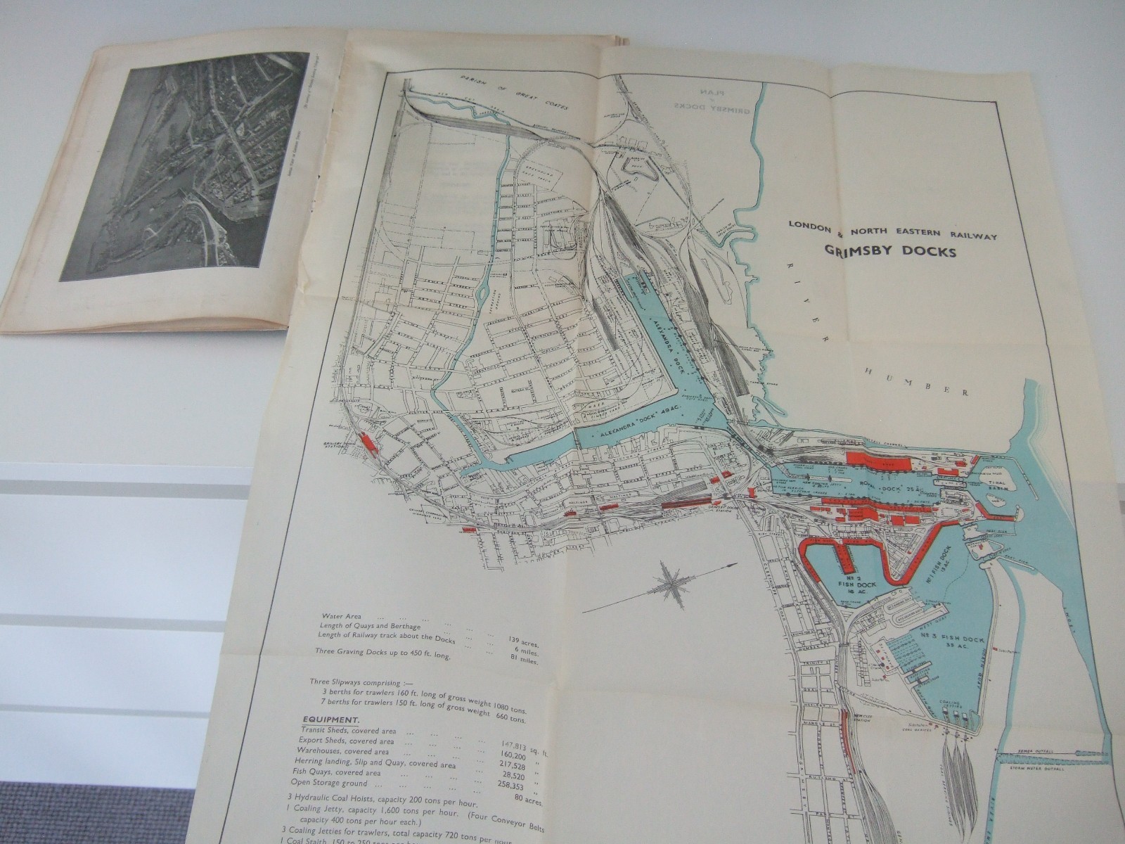 1936 Ports of the LNER Book. 11 Fold-Out Dock Plans. Dock Info, Steamer Services
