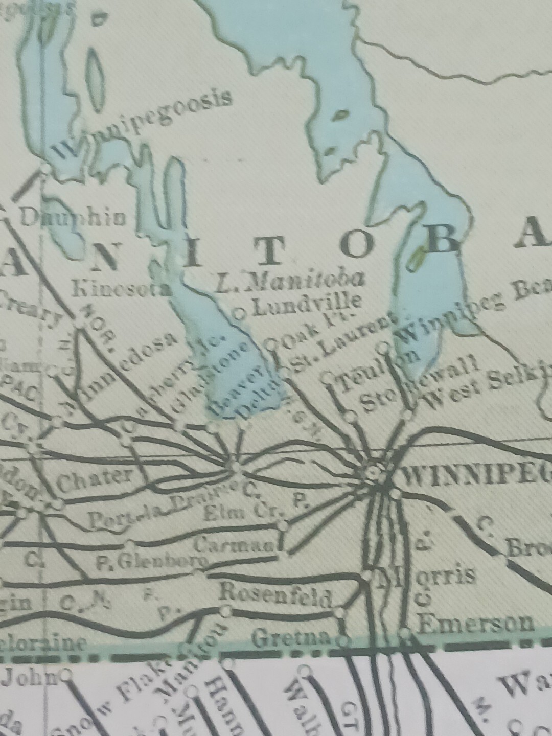 1906 Dated Train Route Map Western Canada All Railroad Lines Stations Towns 11×9