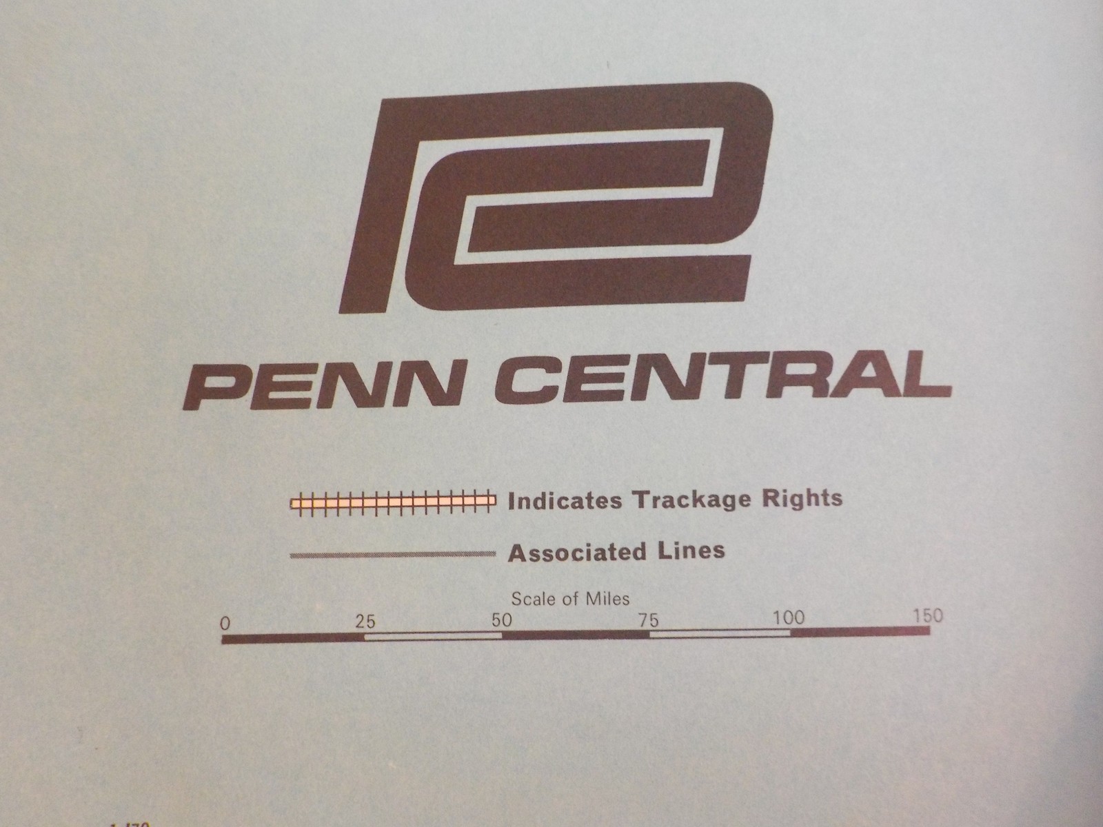 Map Penn Central Railroad January 1970 Trackage Rights Associated Lines