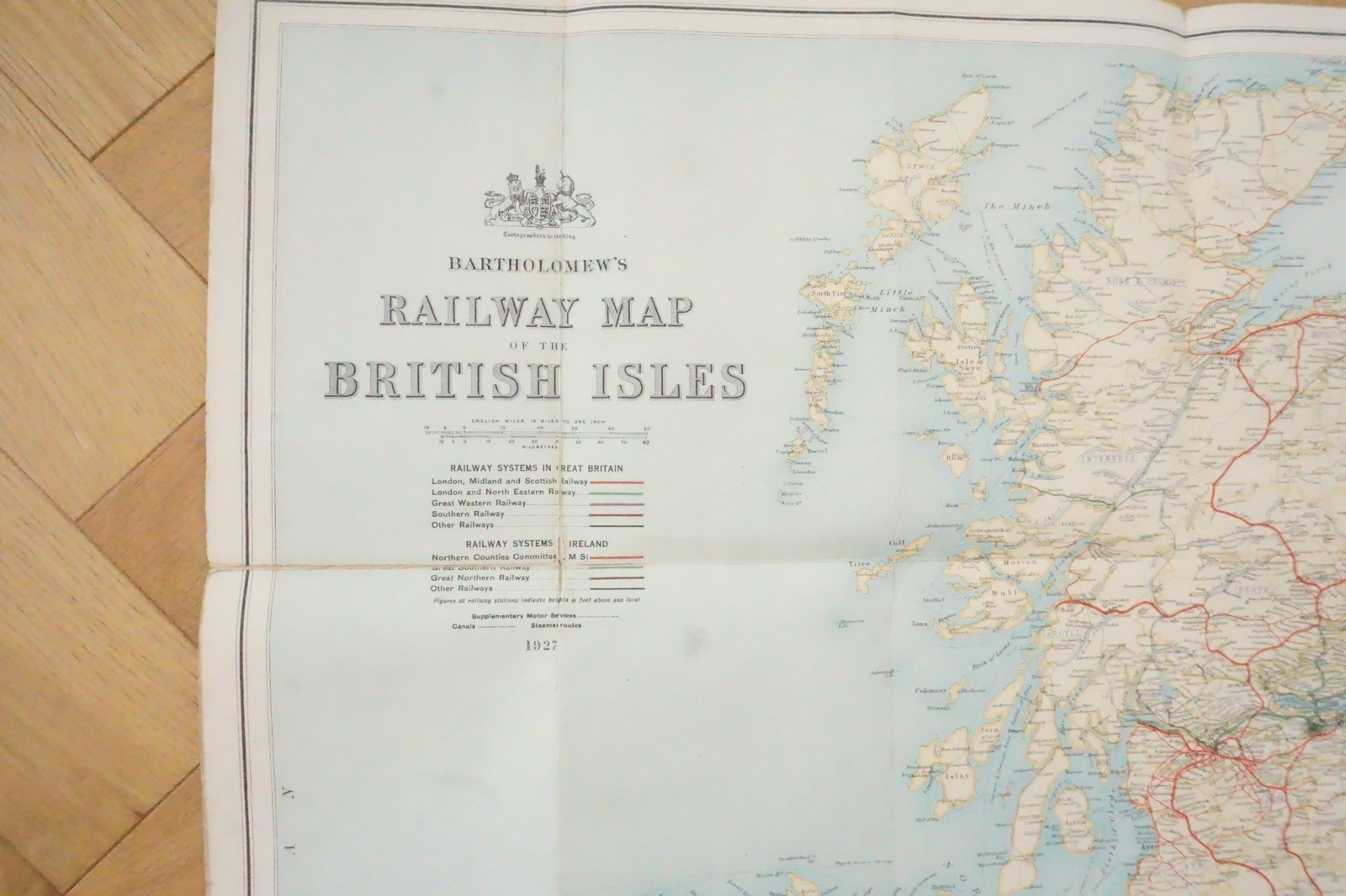 1927 Bartholomews British Isles Pre Grouping Railway Map
