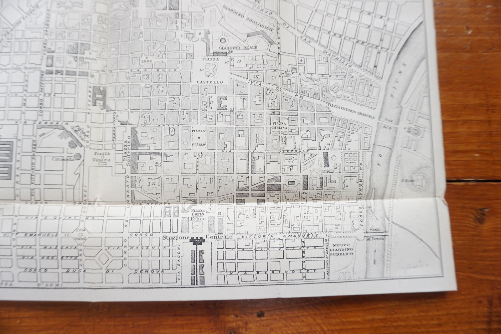 1899 Bradshaws Map of Turin Italy Original Railway Map