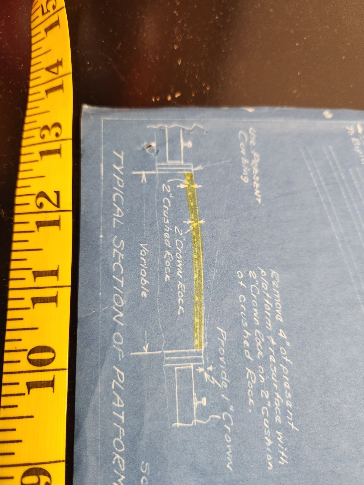 CMSTP&P RR Engr. Dept. 1939 Blueprint Sketch Of Stat Platform Rock Marquette IA