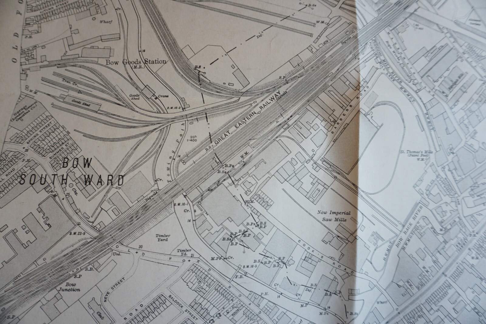 1916 Bromley GER Midland Rly London Tilbury Southend Junction OS Railway Map