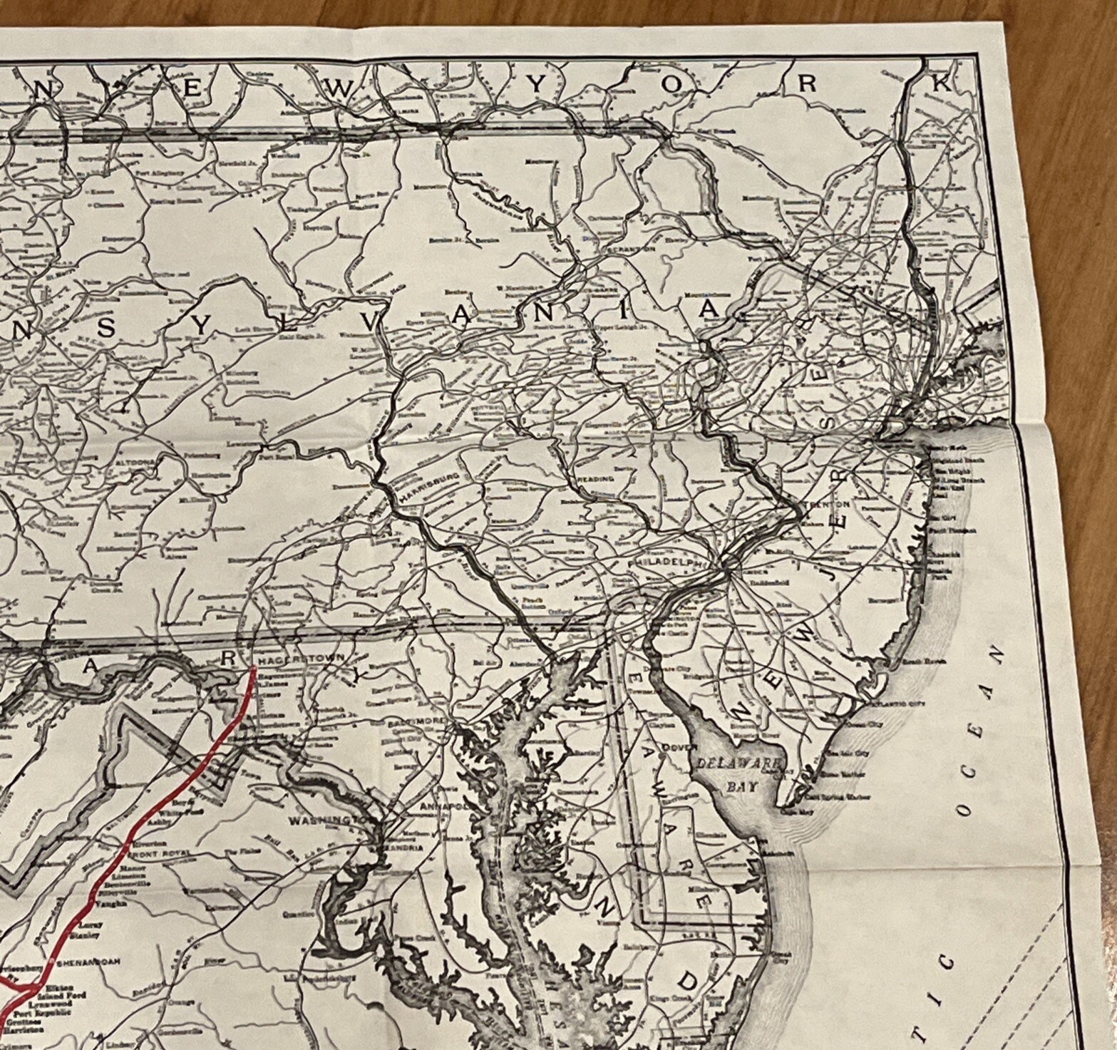 Norfolk & Western Railway & Connections Map. June, 1958, 22” X 32” Virginia