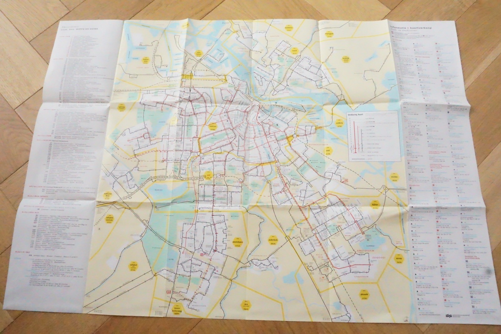 1980s Amsterdam Netherlands GVB Bus Tram Route Map x4
