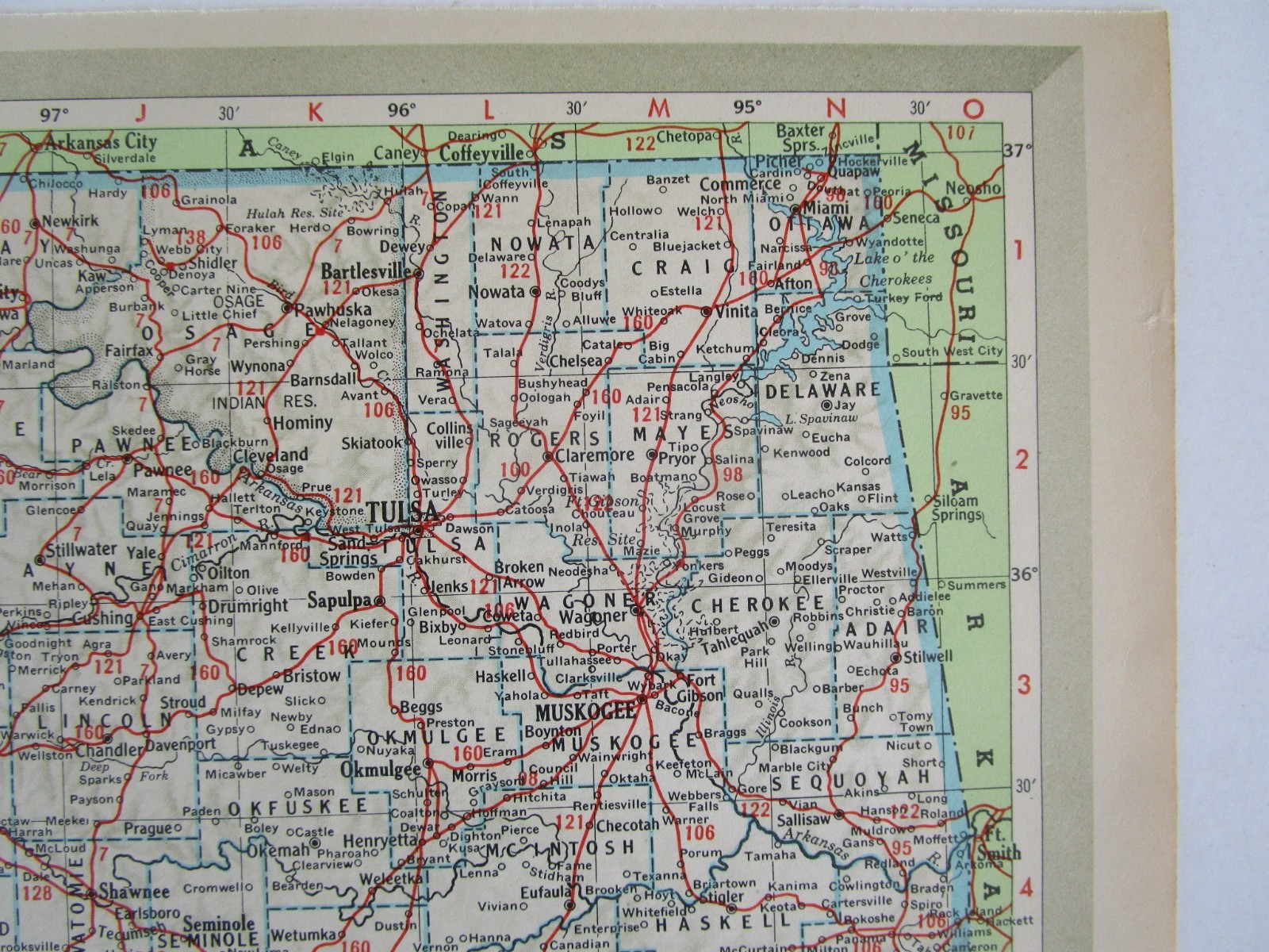 OR OK Vintage 1951 OREGON RAILROAD MAP. SUMPTER VALLEY RR or OKLAHOMA. OSAGE RR