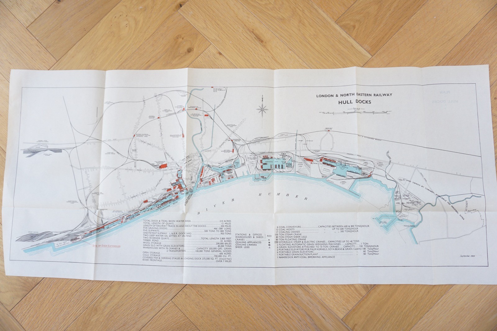 1936 LNER Hull Docks Railway Plan Map