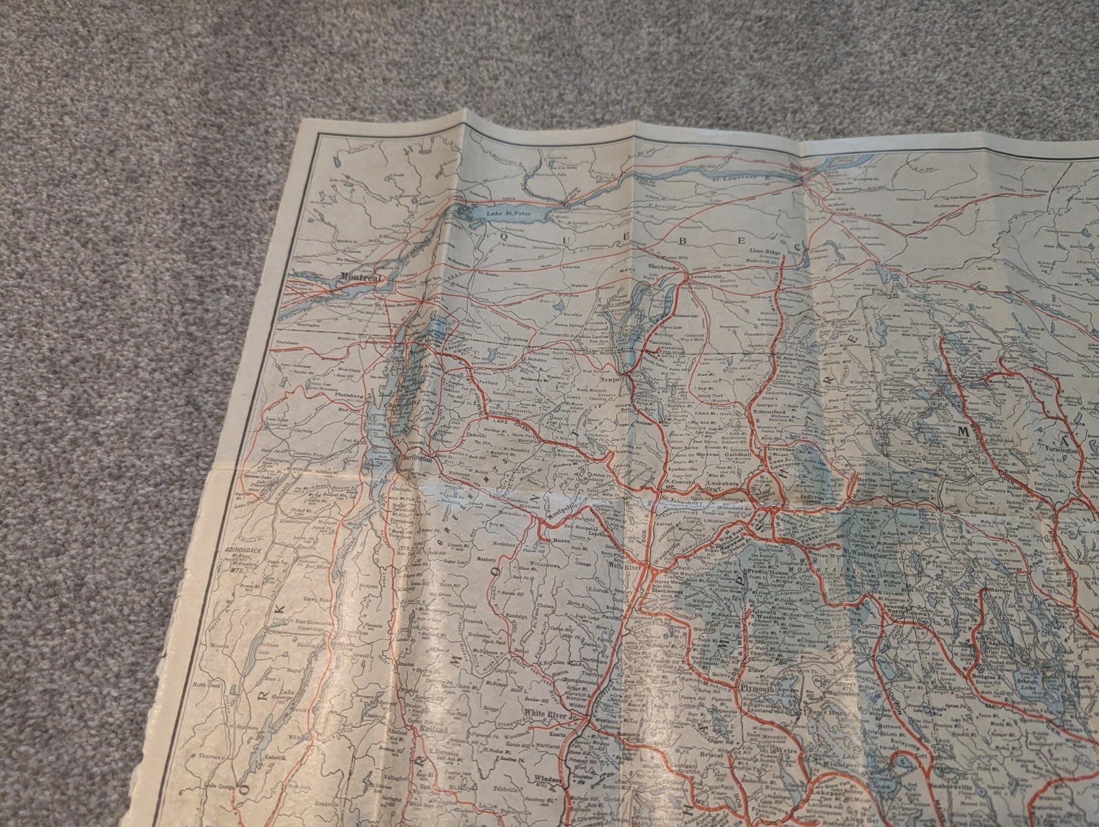 Boston And Maine Railroad Map New England Mountain Lake Seashore Early 1900s