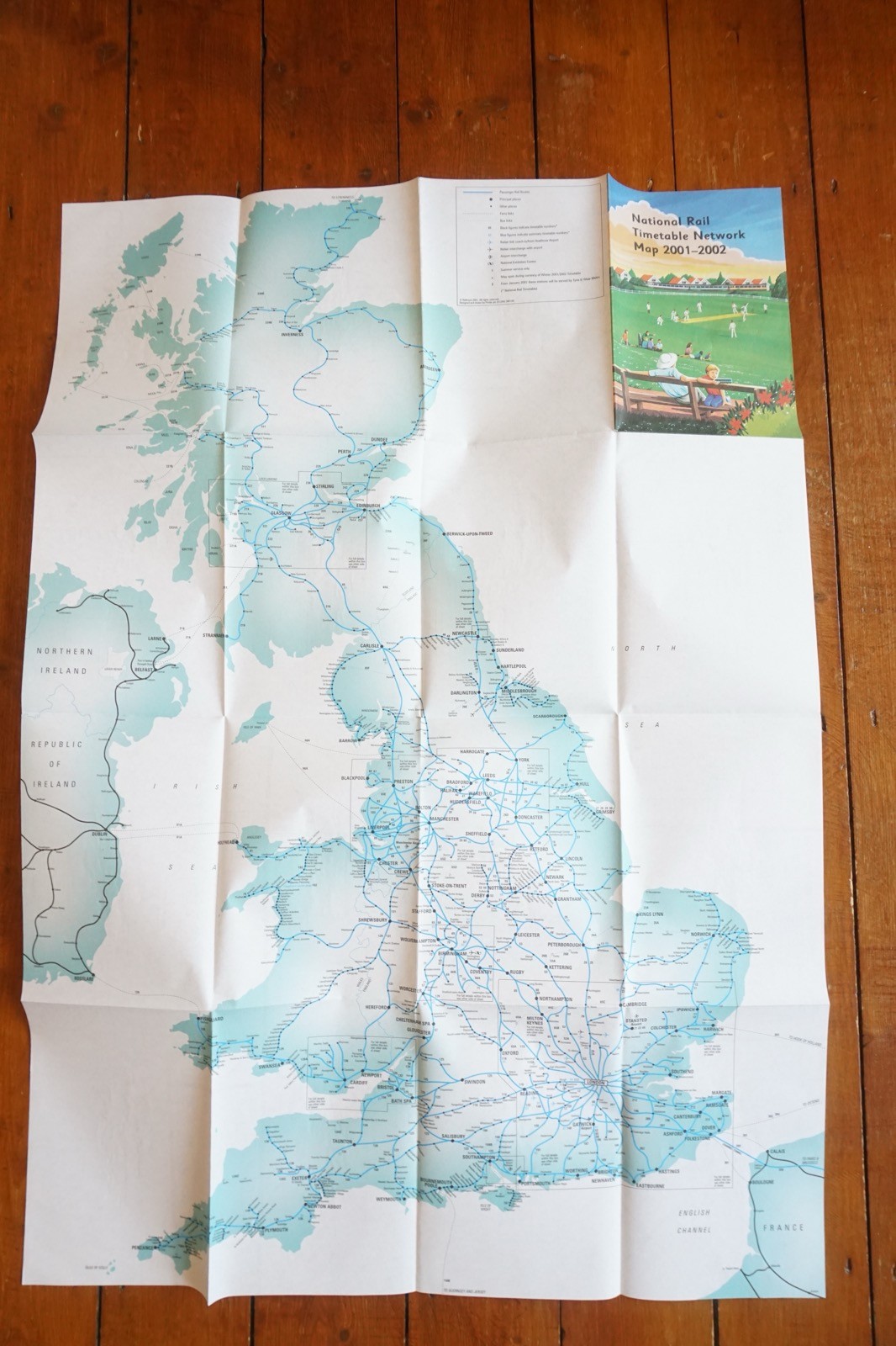 2001 2002 British Rail Passenger Network Railway Map VGC