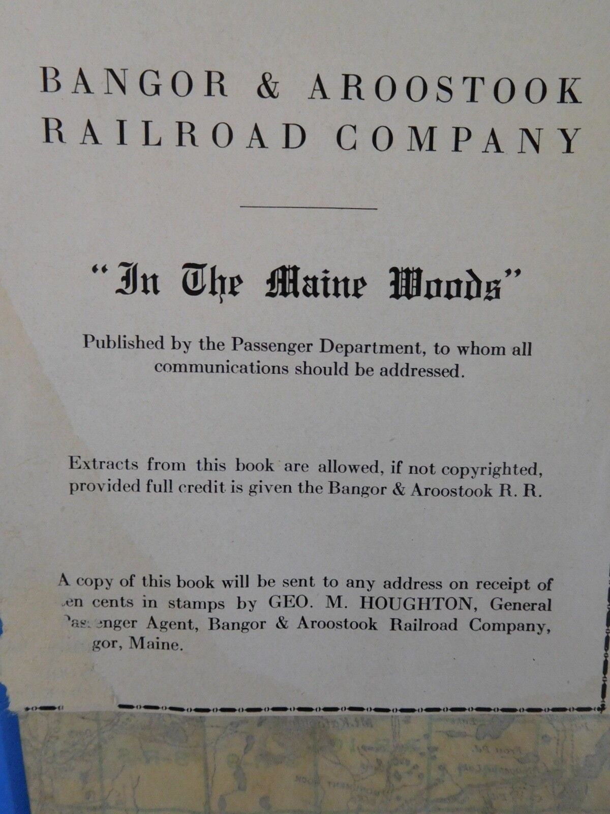 Map Bangor & Aroostook Railroad Company 1931?