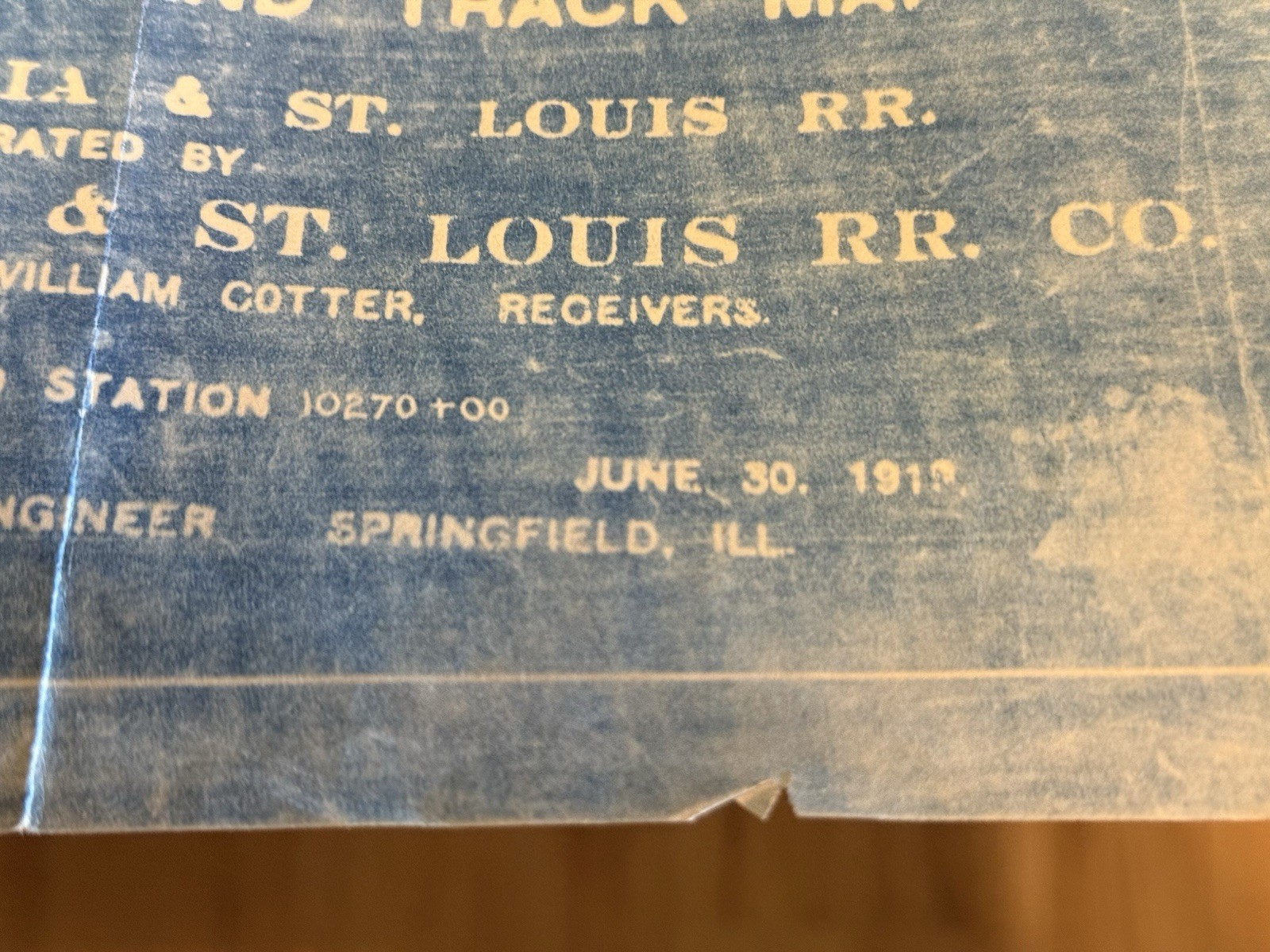 Chicago Peoria St. Louis Right of Way Track Map C P&St L RR 1919 Springfield Ill