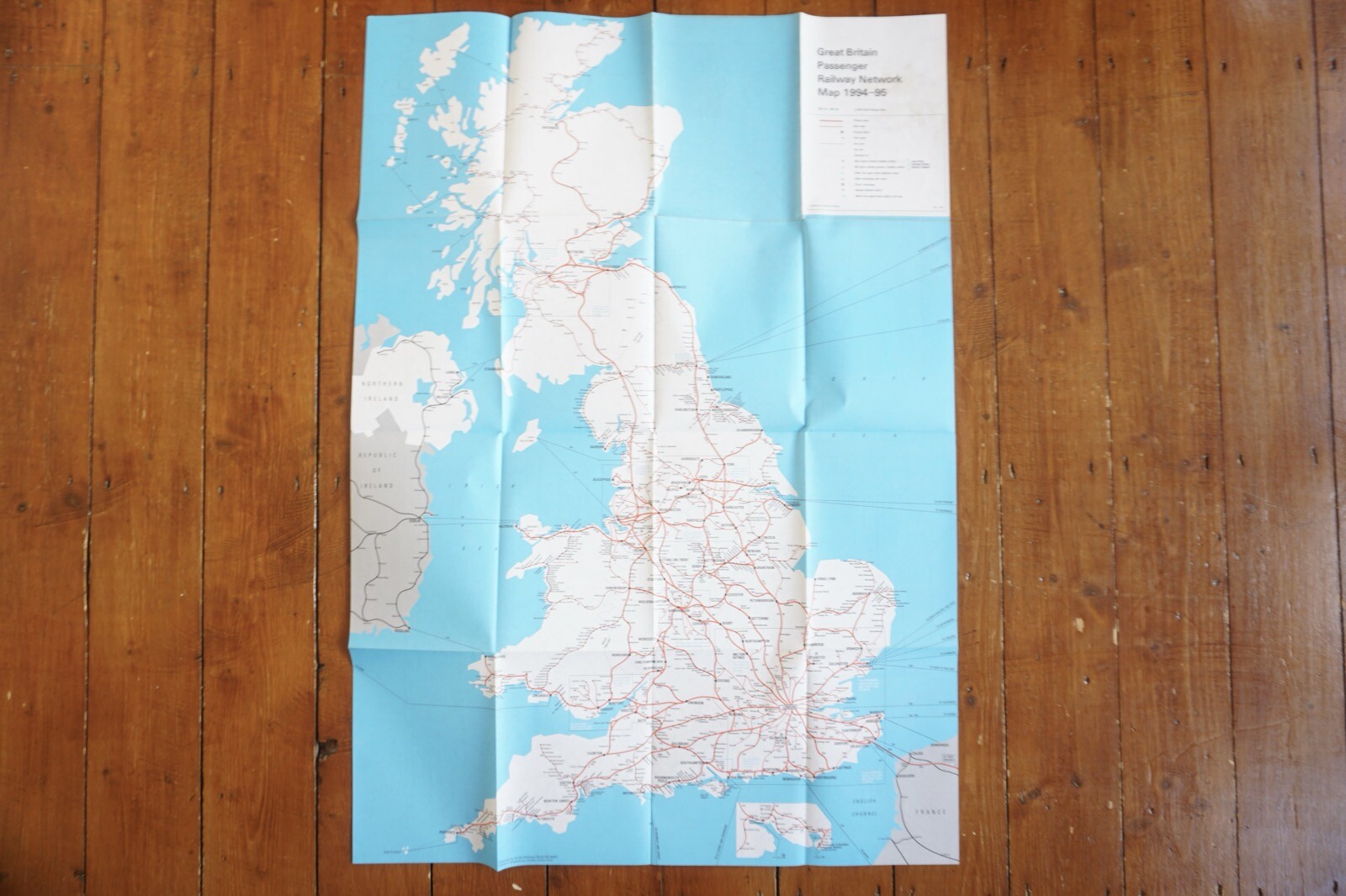 1994 1995 British Rail Passenger Network Railway Map