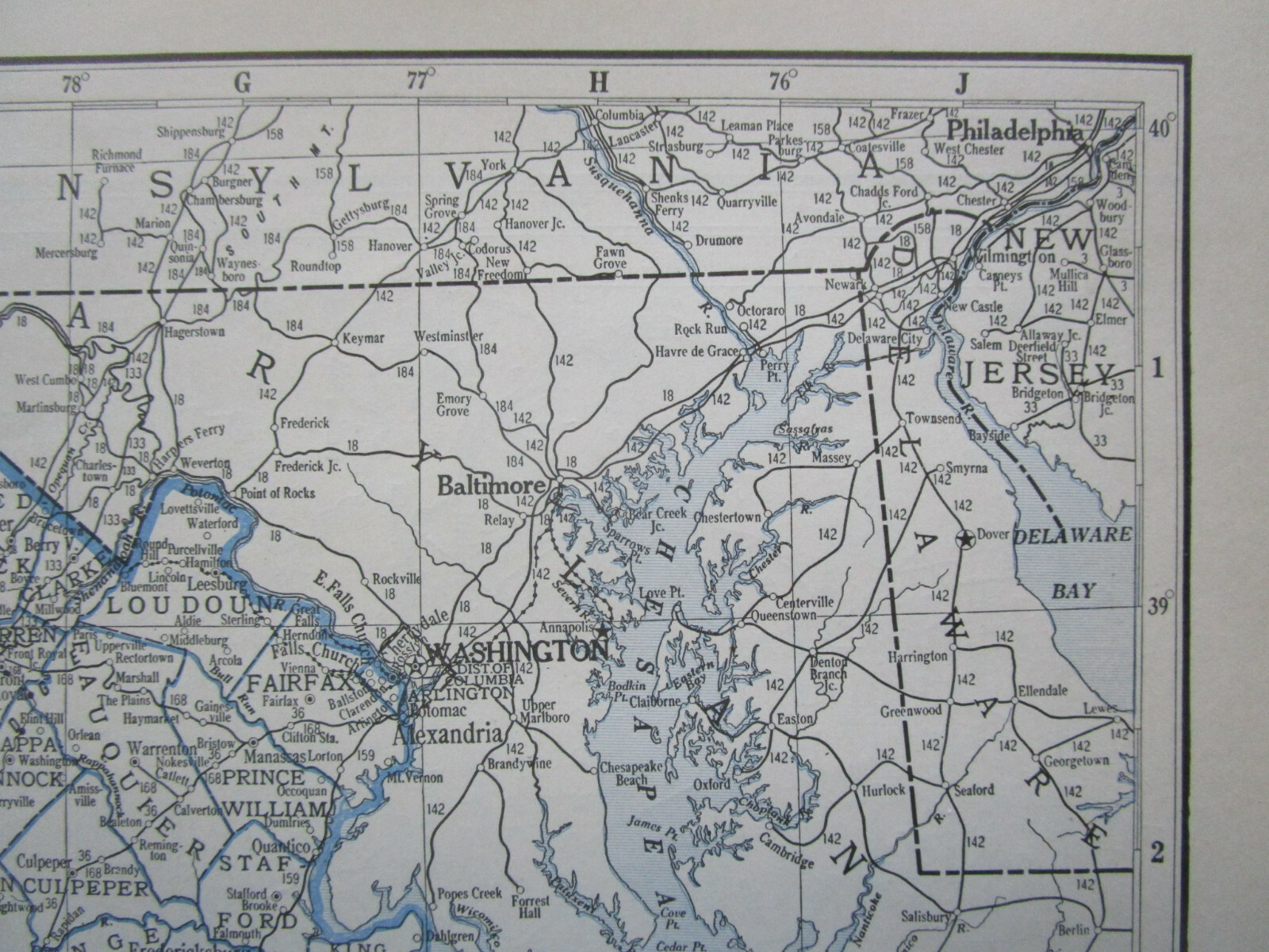 VA VT 1933 VIRGINIA RAILROAD Map WHITE SULPHUR & HUNTERSVILLE RR ~or~ VERMONT