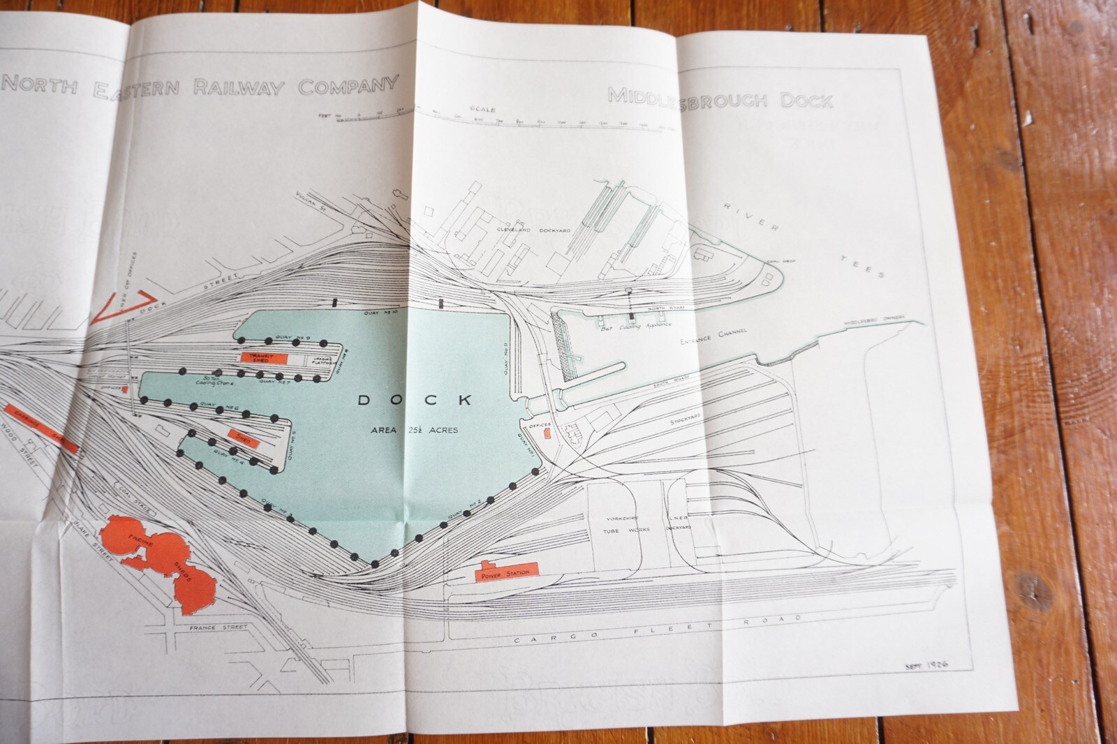 1927 LNER Middlesborough Docks Railway Plan Map