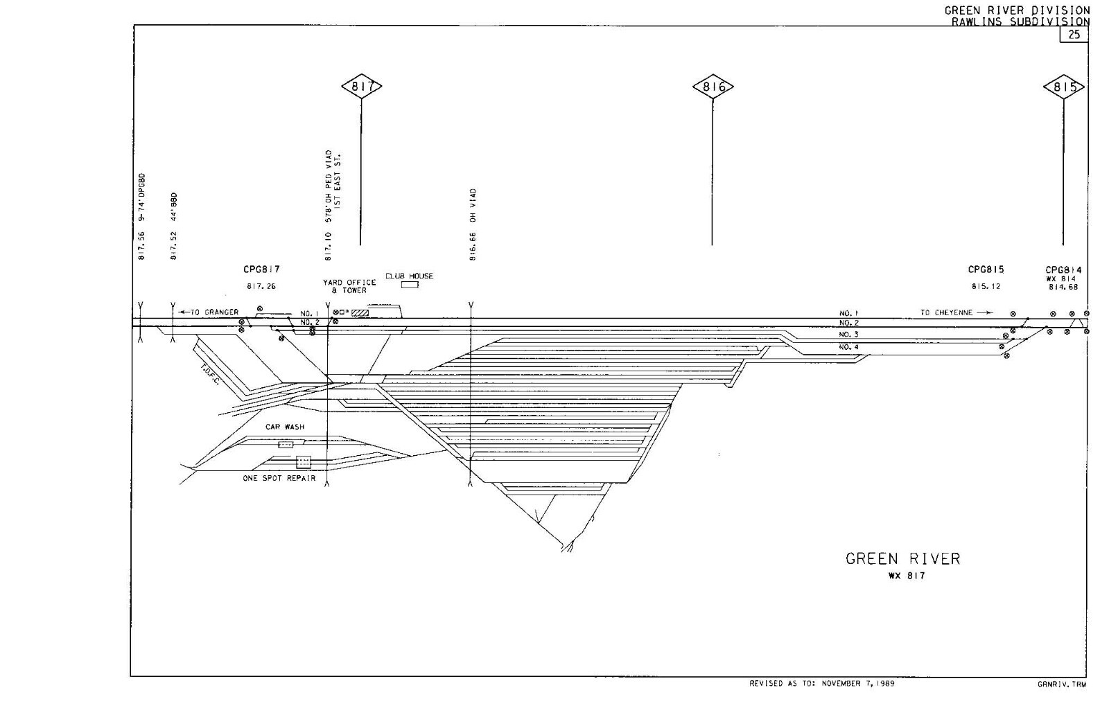 Union Pacific 1989 Green River Division – 18 Condensed Profile PDF Pages on DVD