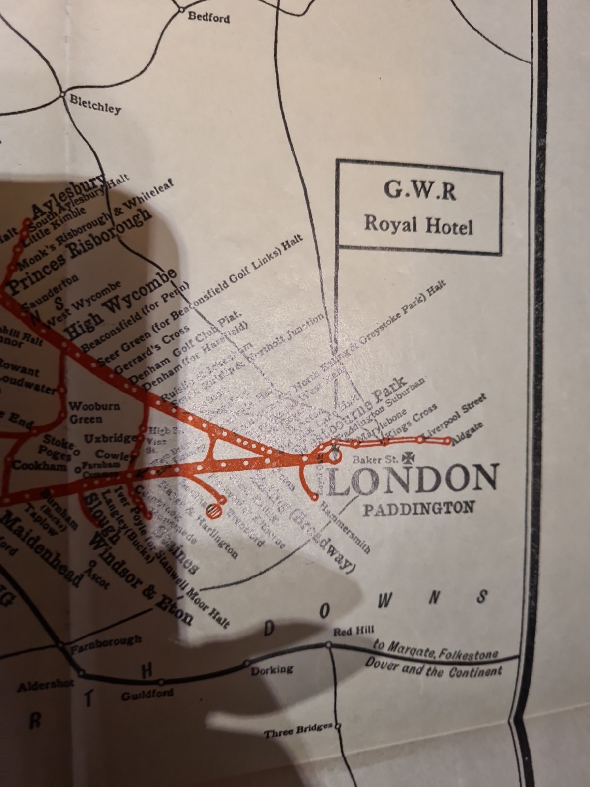 GWR Great Western British Railways Network Map in Great condtion – GWR Hotels