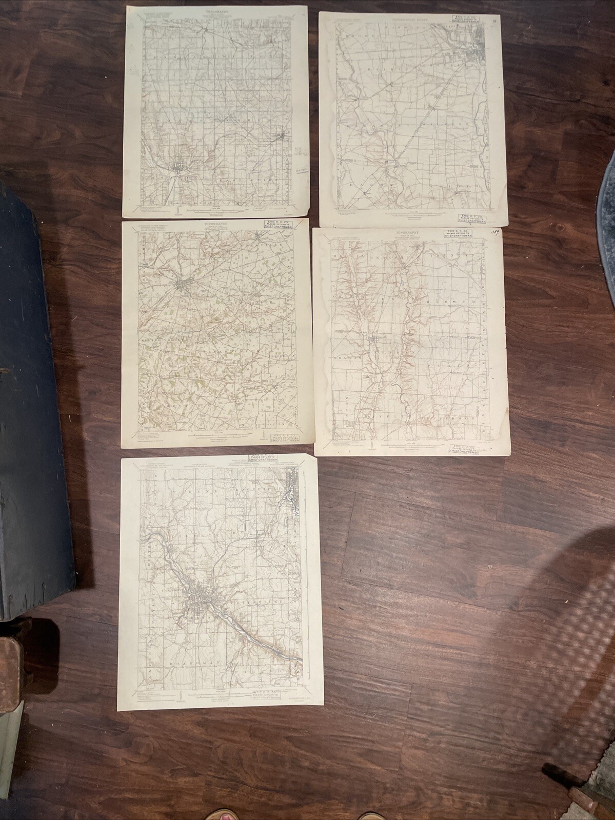 1917 ERIE RR Co Topographic Maps WOOSTER XENIA W COLUMBUS YOUNGSTOWN WESTERVILLE