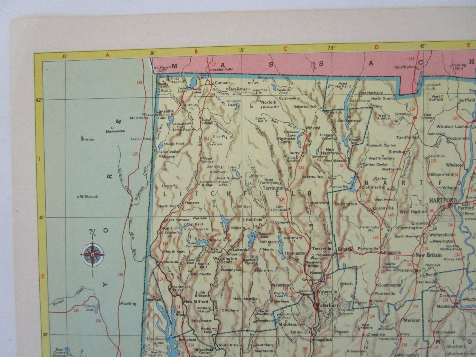 CO CT 1952 COLORADO TOPO RAILROAD Map SAN LUIS VALLEY CENTRAL RR or CONNECTICUT