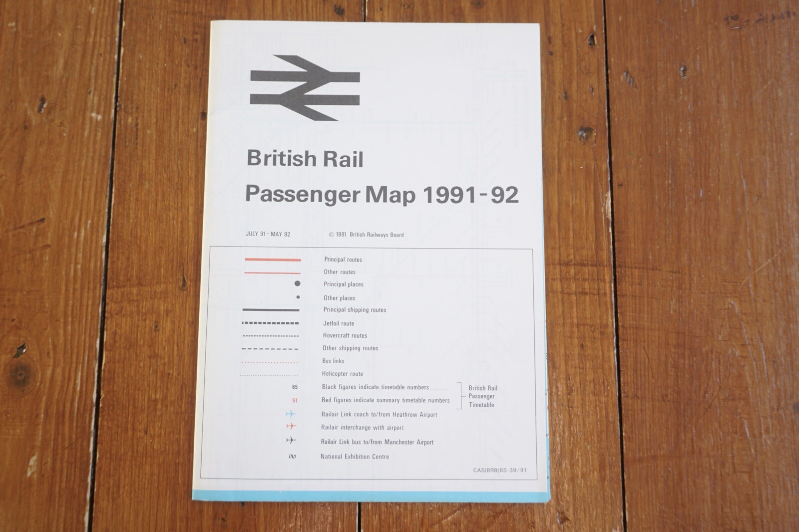 1991 1992 British Rail Passenger Network Railway Map