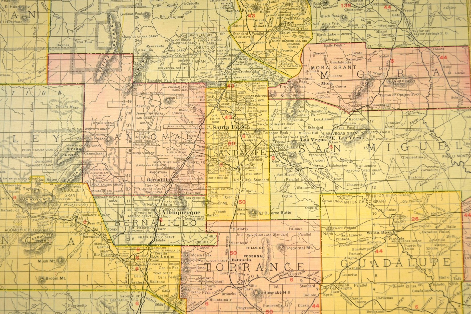 1911 Antique Map of New Mexico Railroad Map ORIGINAL Atlas Map EP&SW RR DATED