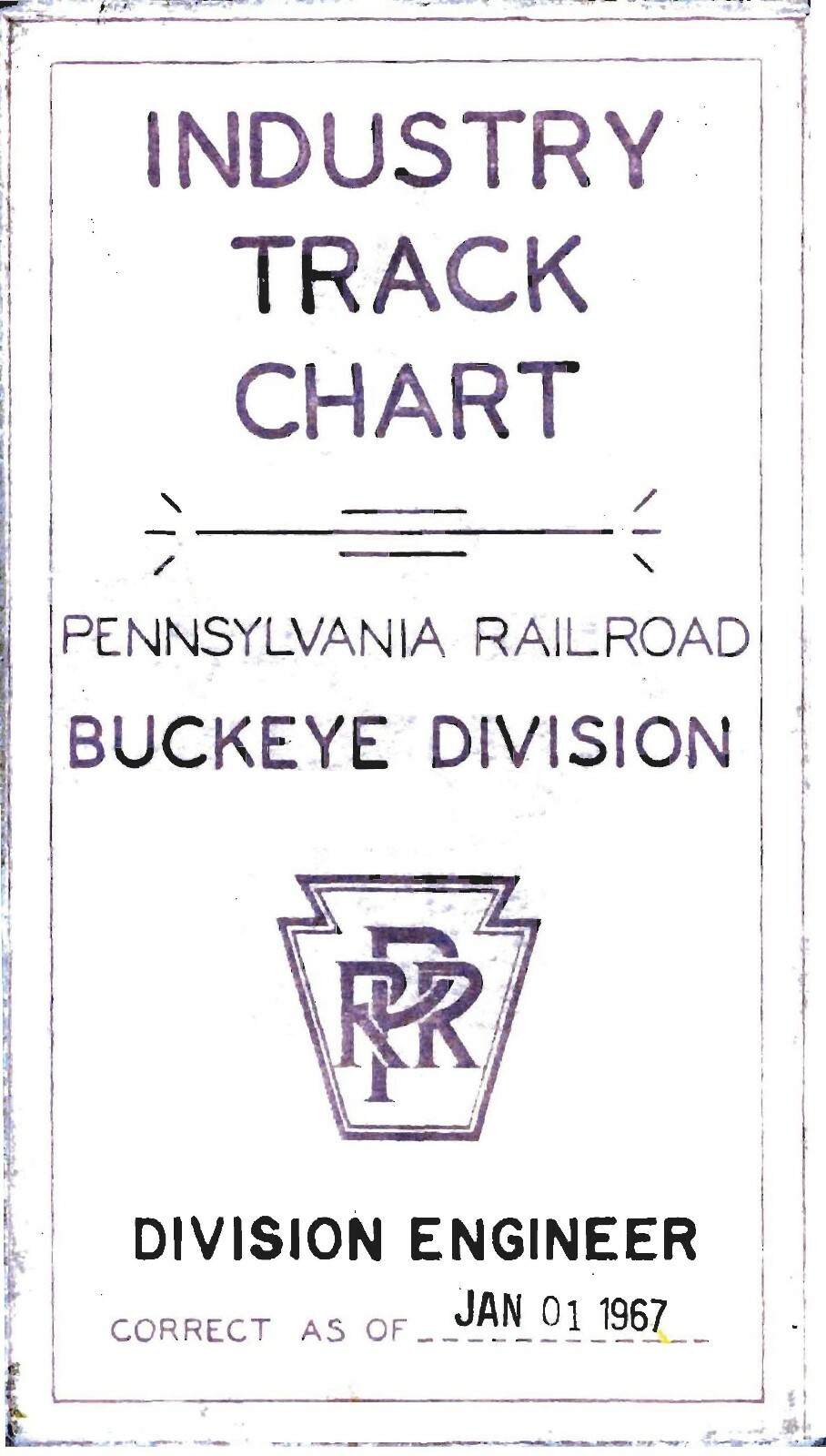 Pennsylvania Railroad Buckeye Division Industry Track Chart PDF pages on DVD