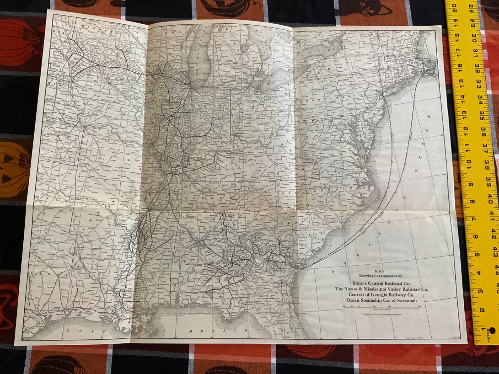 1922 Illinois Central Railroad Map & Gazetteer map page Yazoo Mississippi Valley