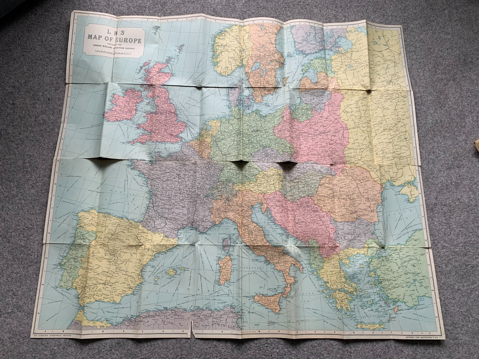 LMS Map Of Europe showing LMS routes to the continent