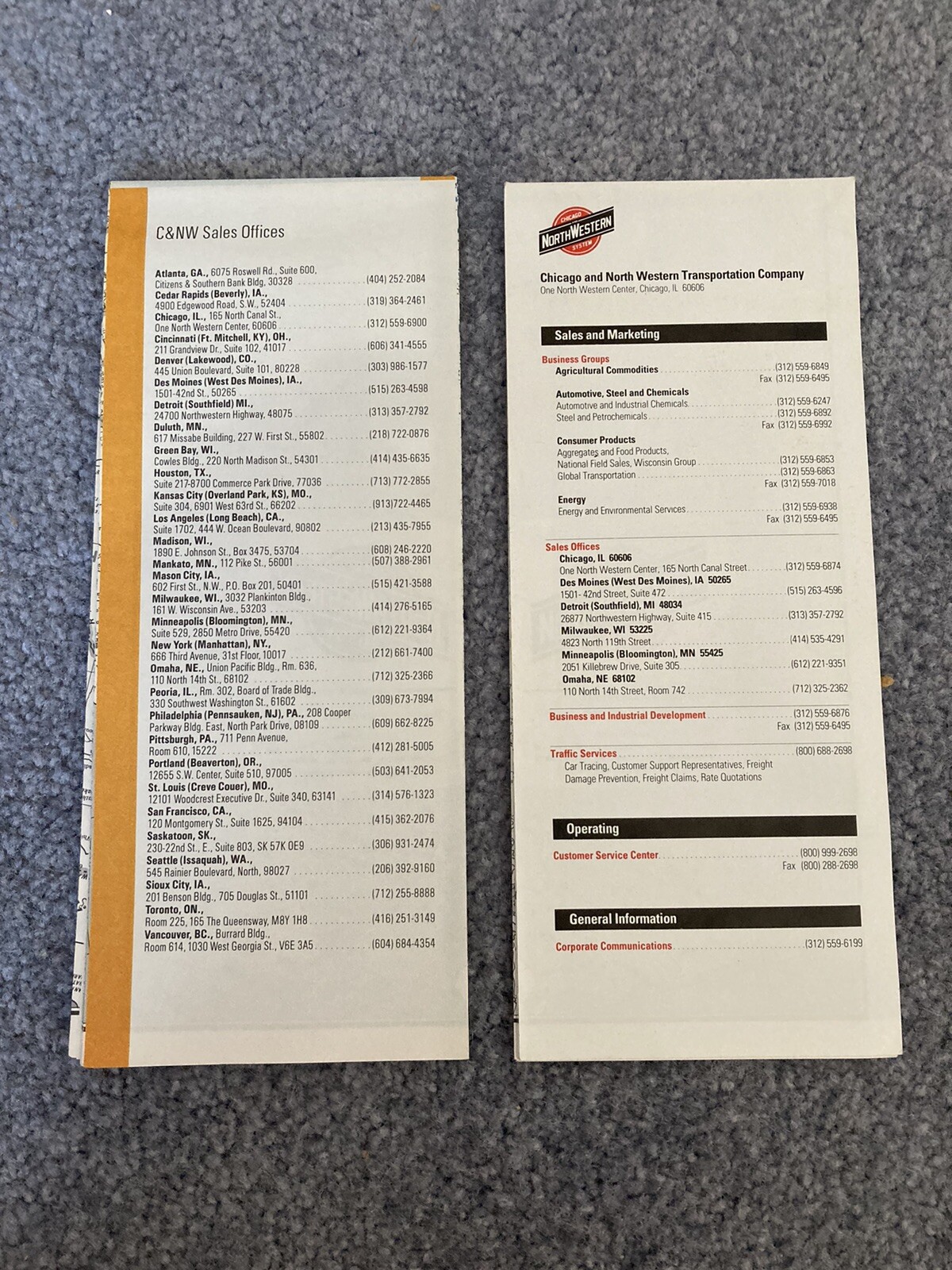 Chicago & North Western Railway System Maps. 1985 & 1993