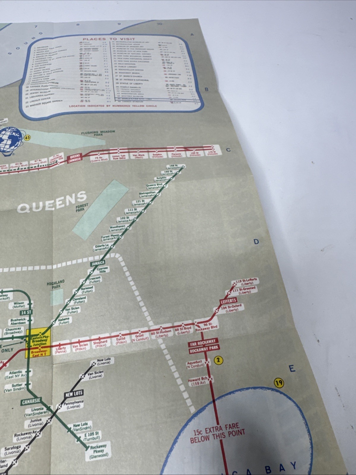 1964 NY Worlds Fair Subway Map New York City Transit Authority Vintage Original