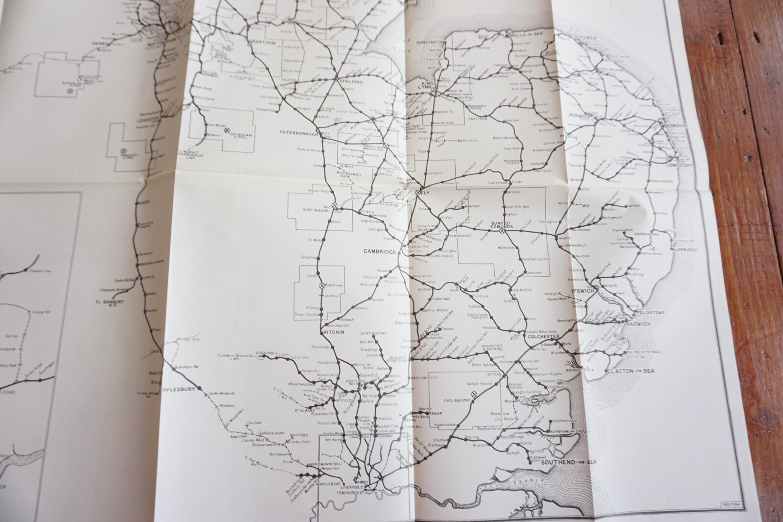 1958 Sundries Concentrations Areas 1948 Eastern Region Railway Map