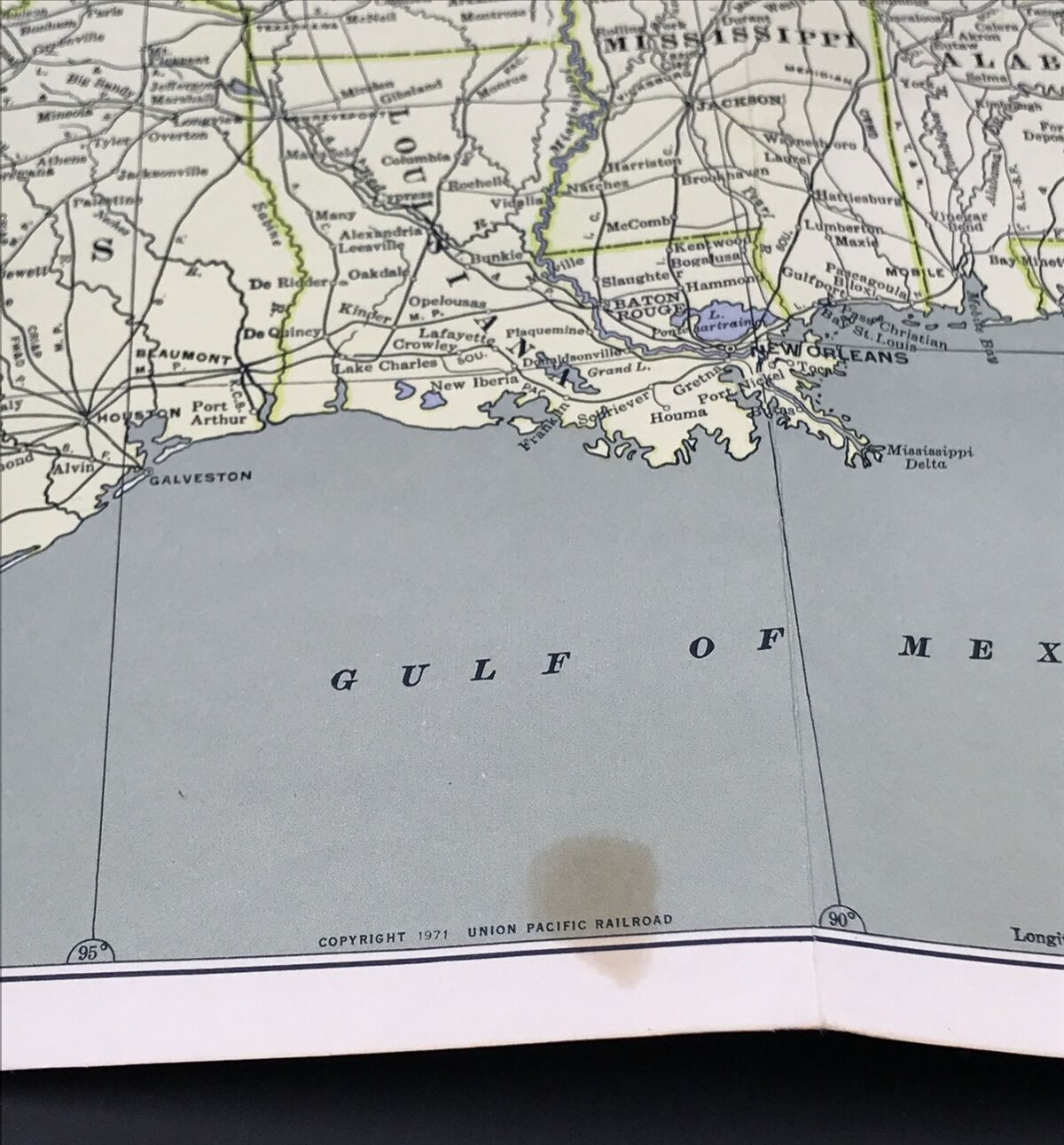 Vintage 1971 Union Pacific Railroad UP Folding Map of USA
