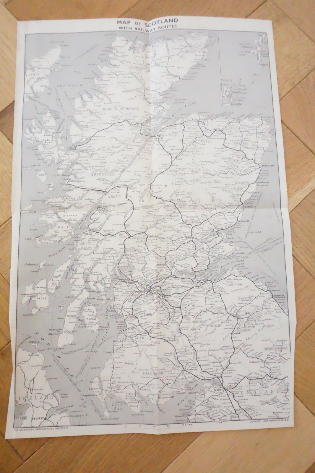 Scottish Railway Map 41cm x 27cm