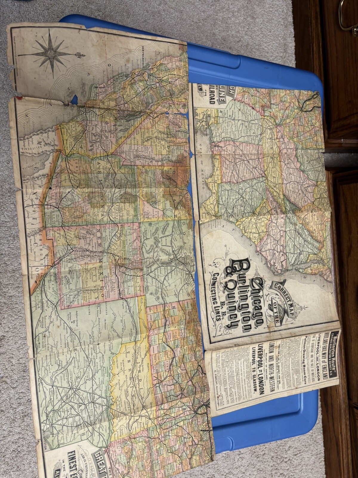 1985 Burlington Route train map