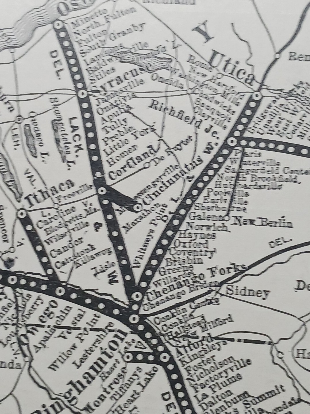 ~1904 Vintage Railway Map LACKAWANNA & WESTERN RAILROAD All Routes & Stations