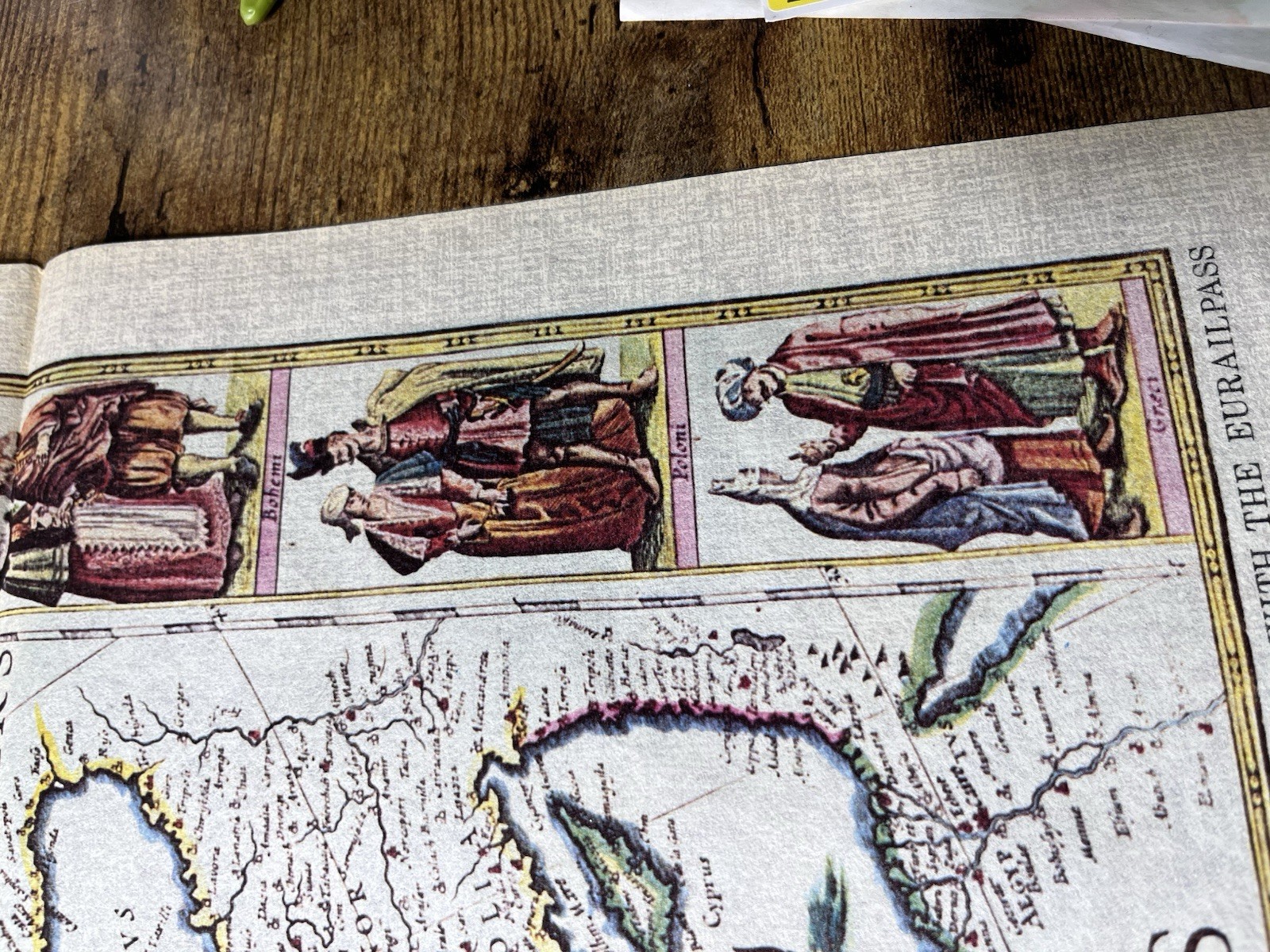1975 Eurailpass Europe Souvenir Map Fabric Print Blaeu Style with Envelope