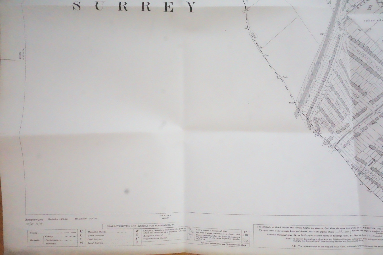 1933 Surrey Anerley Penge Southern Railway OS Railway Map *