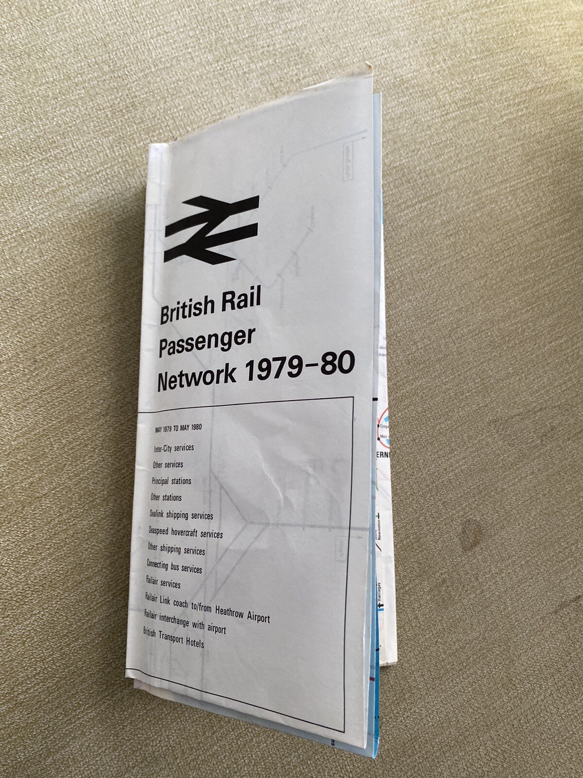 Vintage 1979 -80 British Rail Passenger Network Map