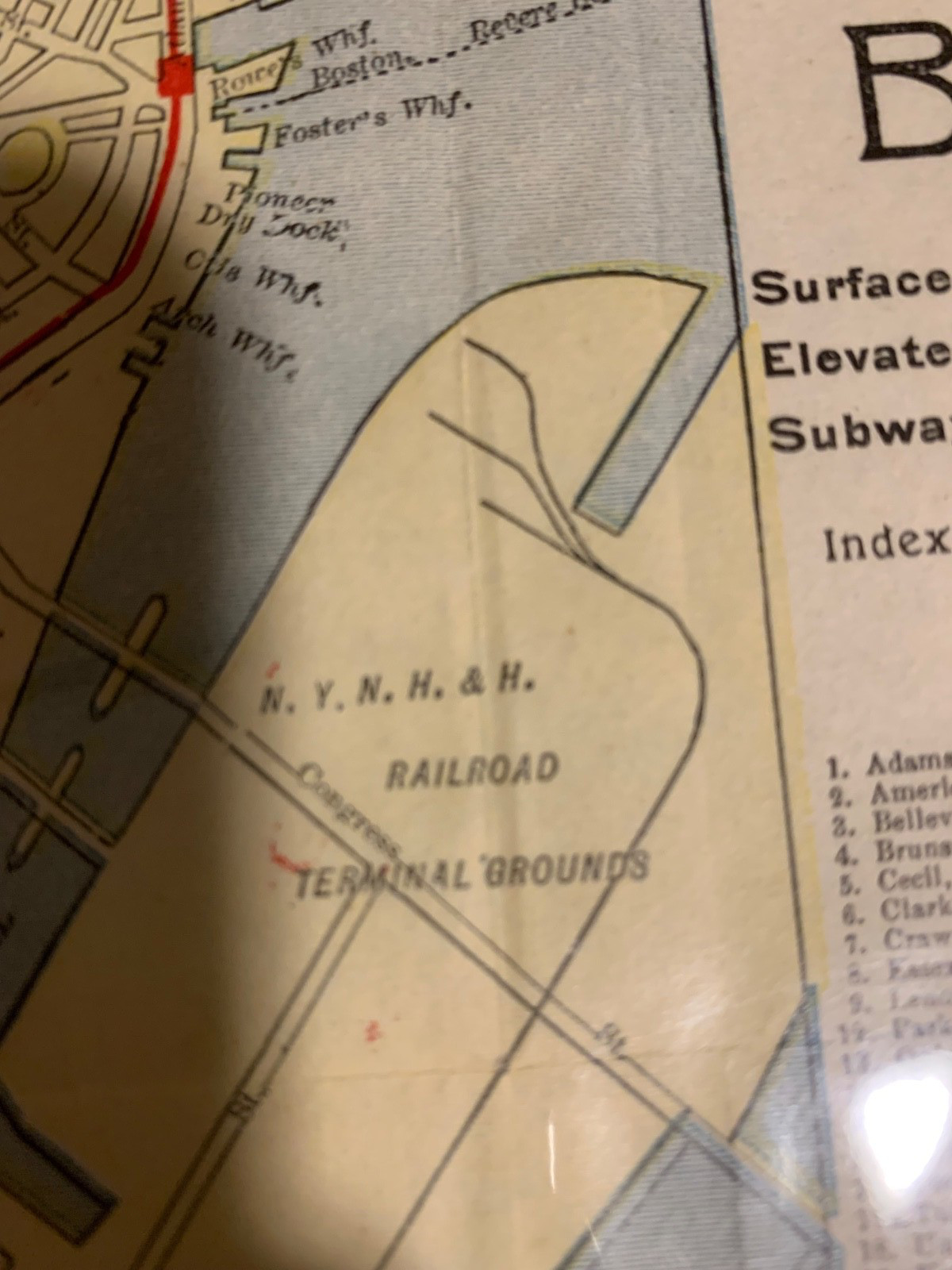 Antique Original Boston Pocket Folding Map Circa 1900