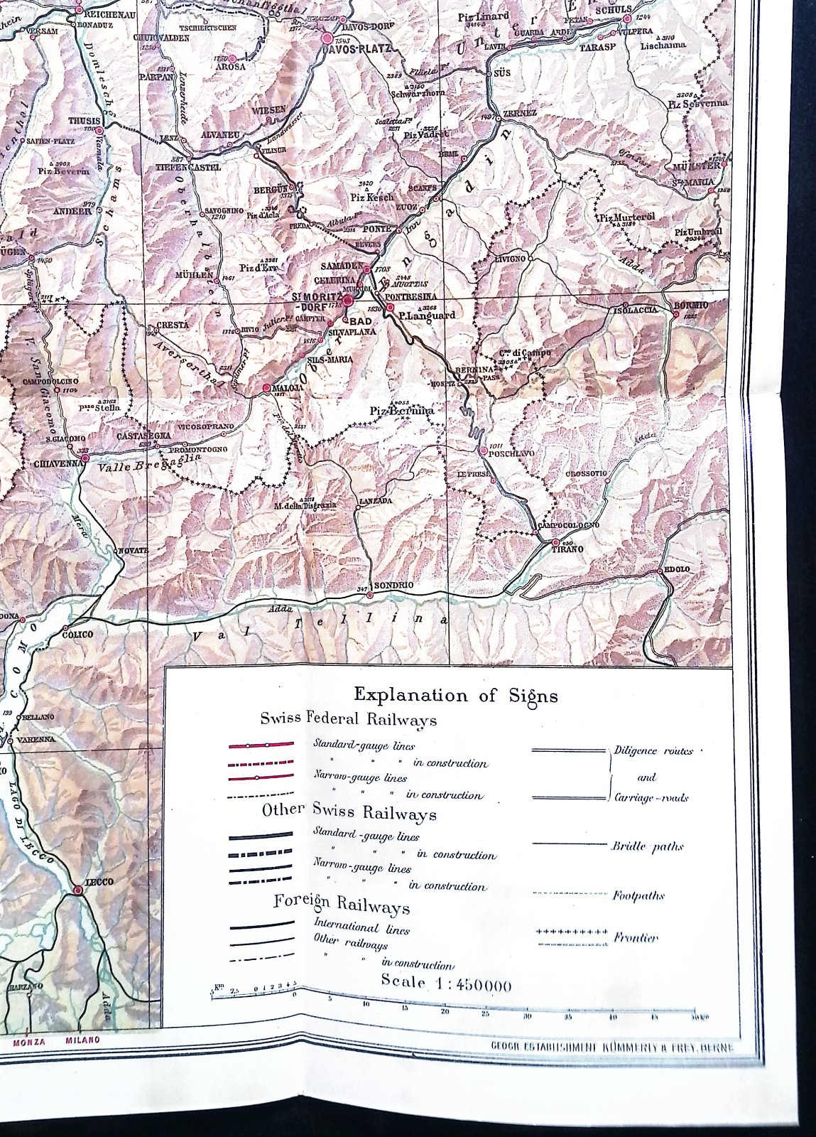 Original 1913 Swiss Federal Railways Tourist Map Of Switzerland Golden Age Rail