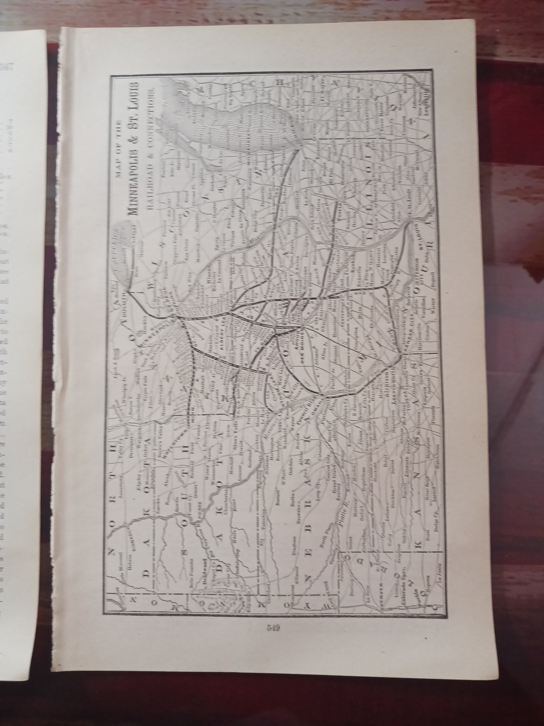 1905 Train Route Map + Report Minneapolis & St Louis Railroad Kalo Angus Iowa