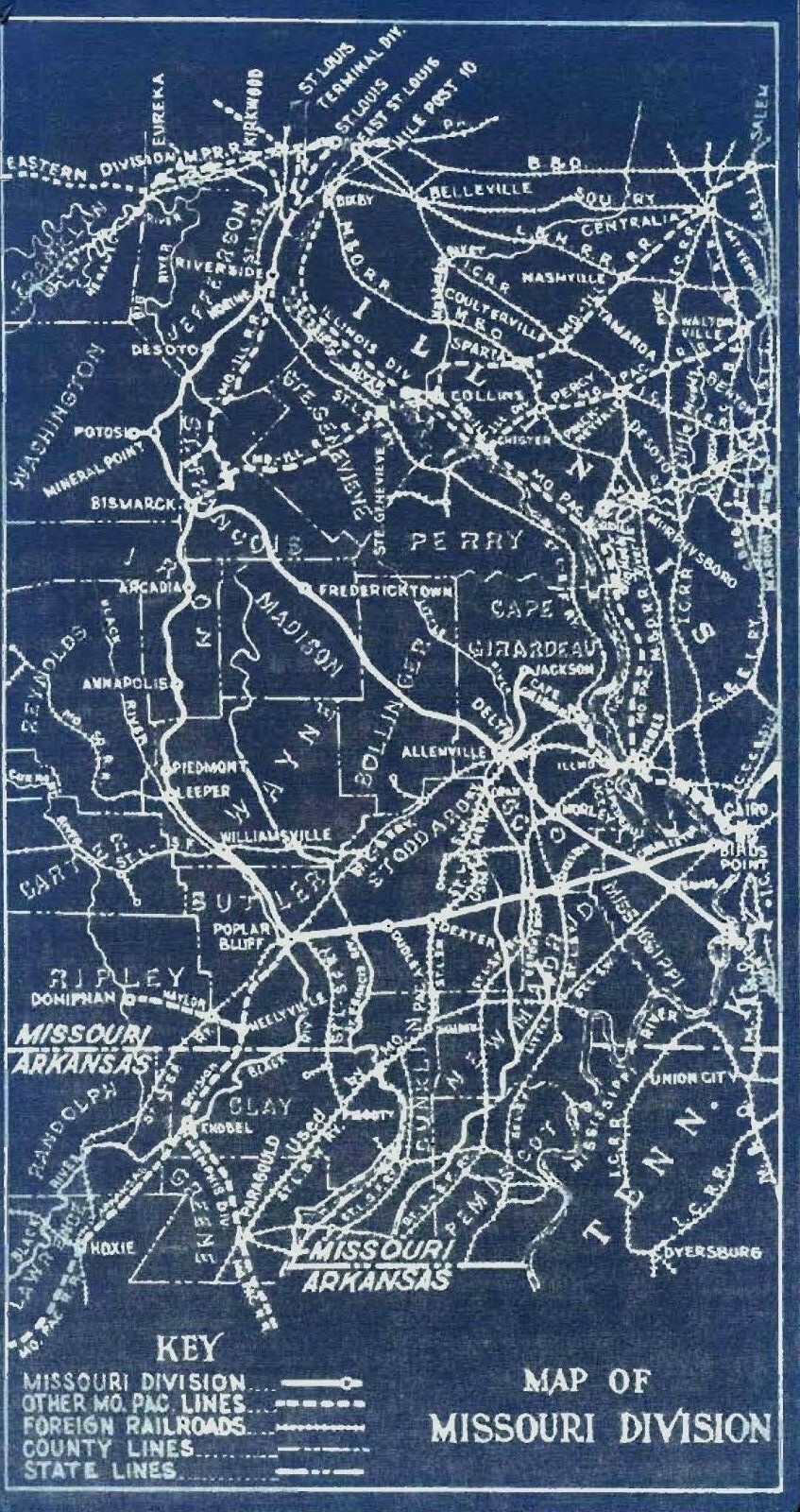 Missouri Pacific 1943 Missouri Division Condensed Profile PDF Pages on DVD