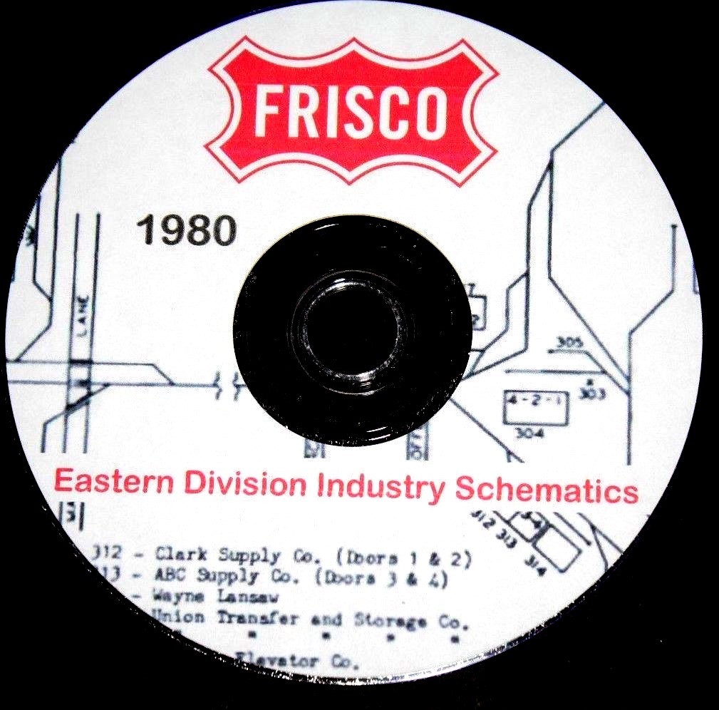 St Louis San Francisco Frisco Eastern Div Industry Track Schematics Pages on DVD