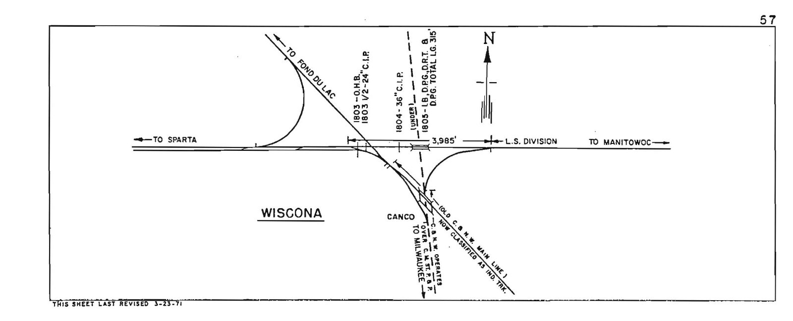 Chicago & Northwestern RR 1971 Wisconsin Division Track Chart PDF Pages on DVD