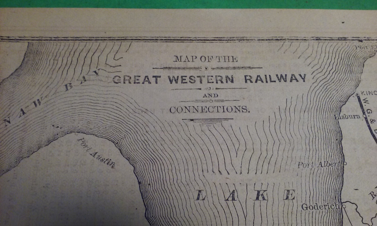 Rare 1876 GREAT WESTERN Railroad Railway & Connections & Routes Print Map