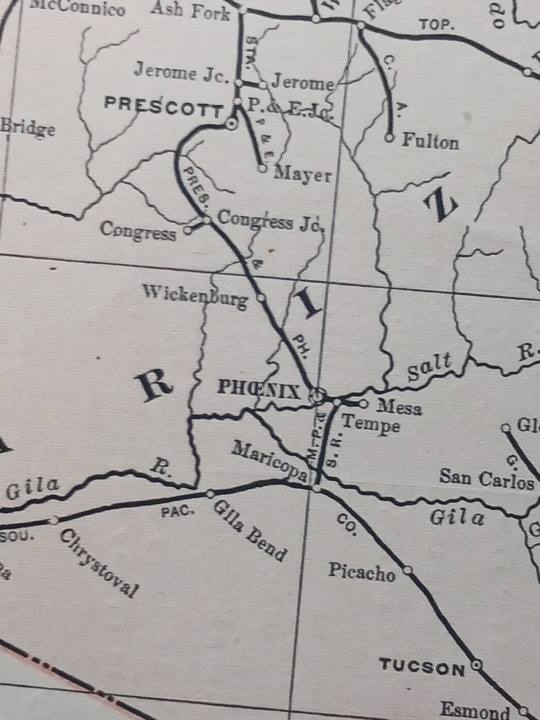 1901 Railroad Map Utah Colorado Arizona New Mexico all Train Route Lines 9×11″