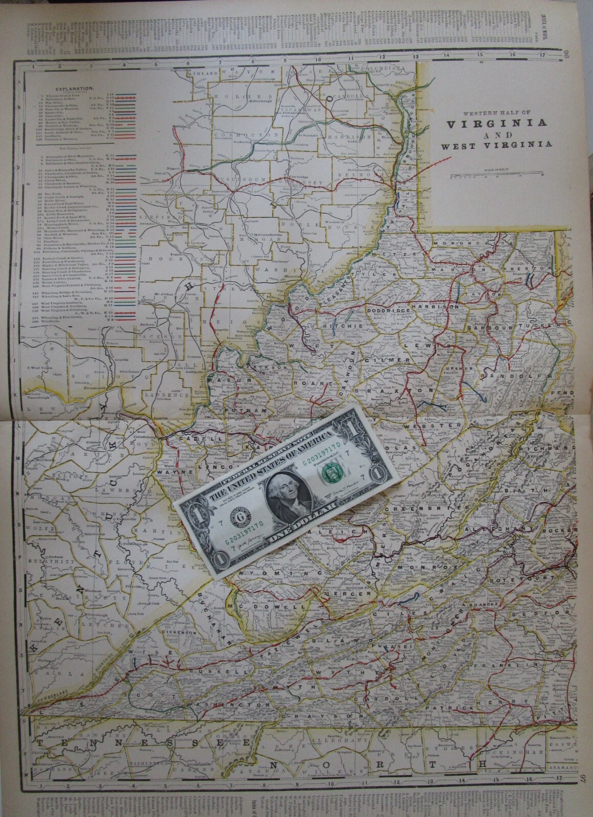 VA WV 1898 WESTERN VIRGINIA, W. VA STEAM RAILROAD Map. GLADE CREEK & RALEIGH RR