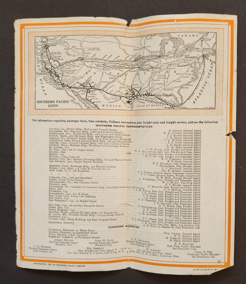 SOUTHERN PACIFIC – SP – 1920 – FOUR GATEWAYS brochure with maps, desc. & photos