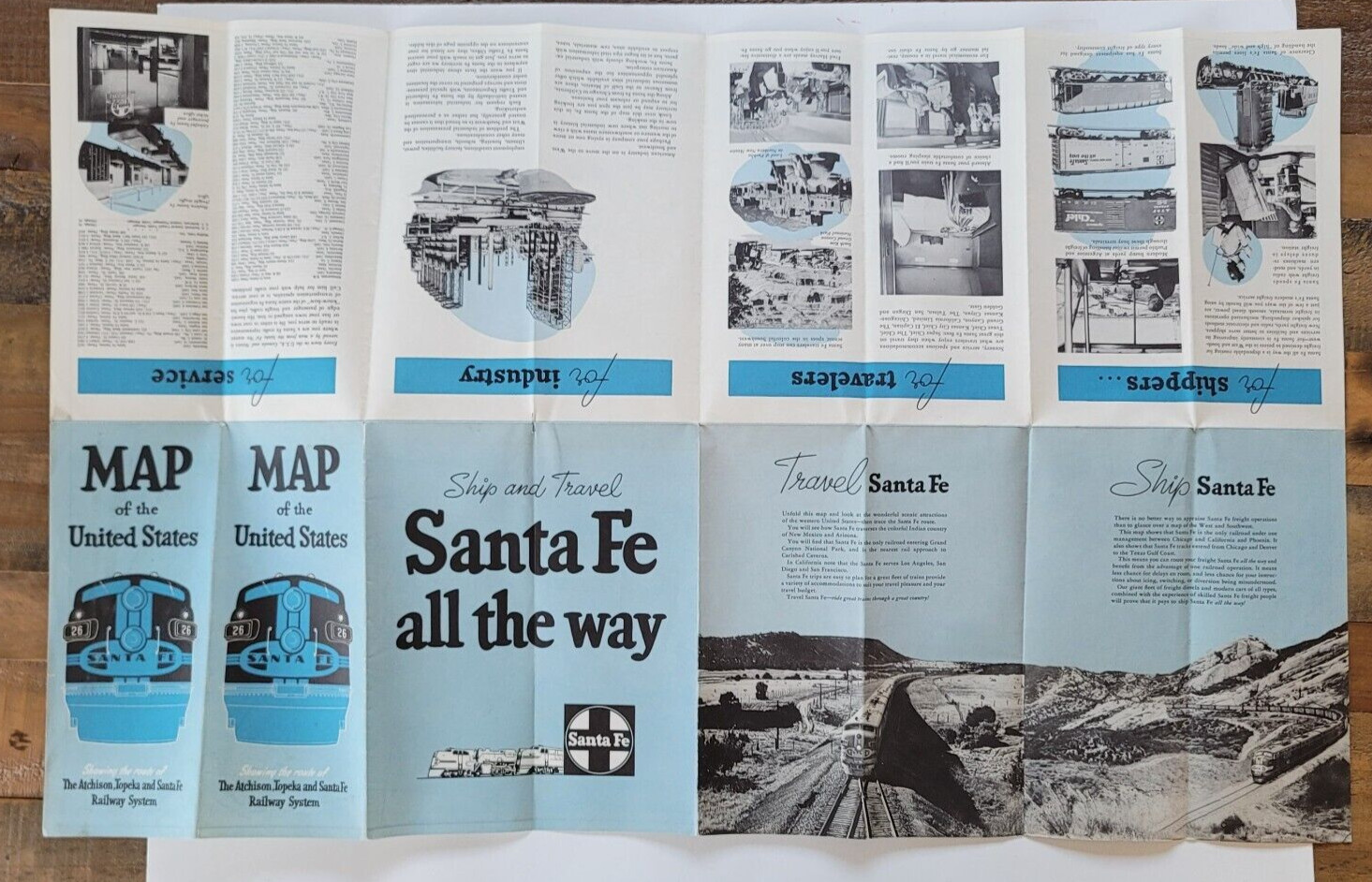 1940 Santa Fe No. 26 Map United States Atchison Topeka Santa Fe Railway System